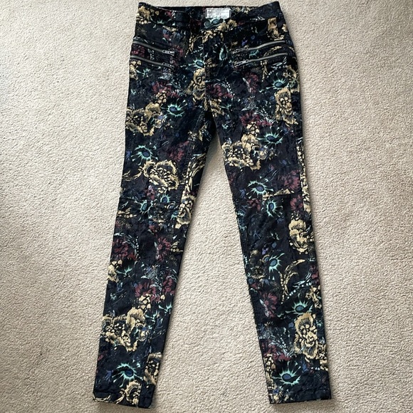 Free People velvet floral moto pants - Picture 4 of 13